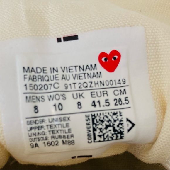Converse x Comme des Garcons Play “Peek-A-Boo” Chuck Taylor All Star LOW - Picture 9 of 12